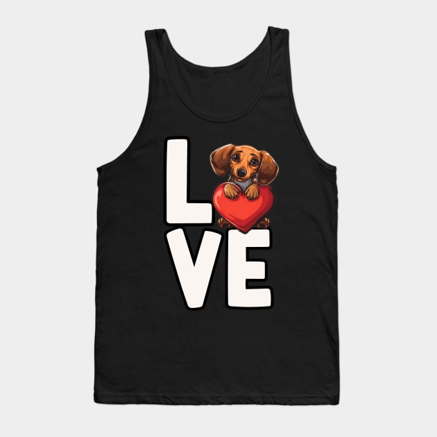 Love Dachshund Tank Top by The Jumping Cart